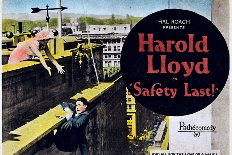 Hanging from a clock, Harold Lloyd made movie history in 'Safety Last