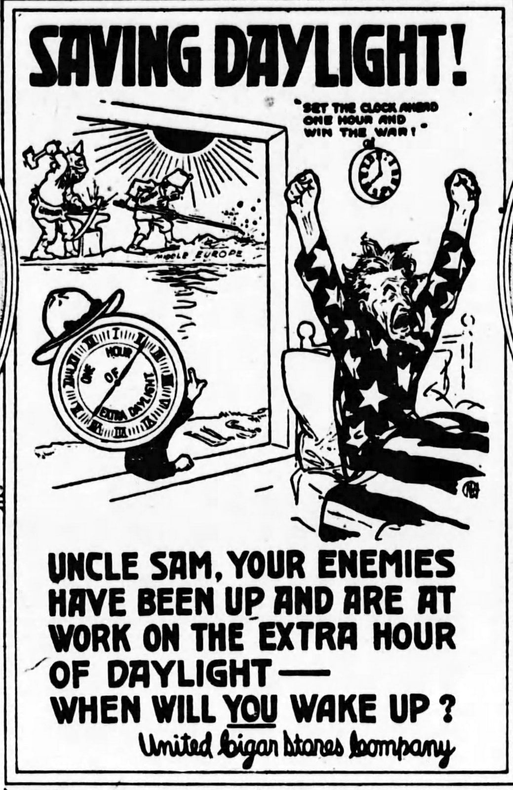 Saving Daylight vintage 1918 via ClickAmericana com