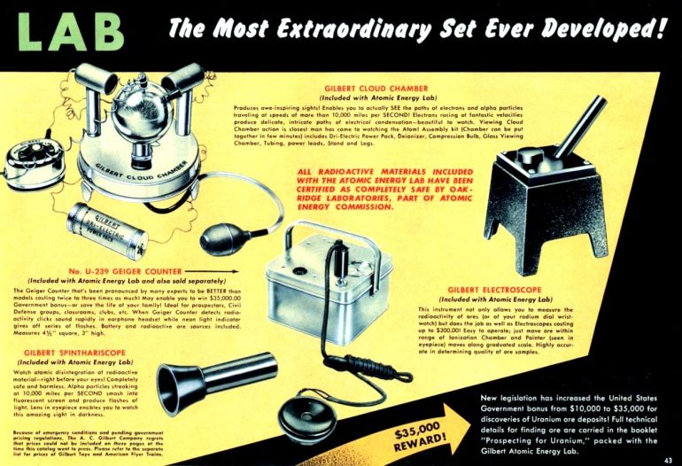 The Gilbert U238 Atomic Energy Lab kit was actually a thing for kids
