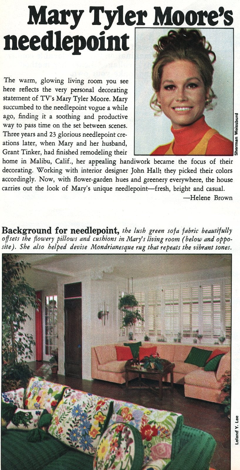 See Mary Tyler Moore's needlepoint (1975)