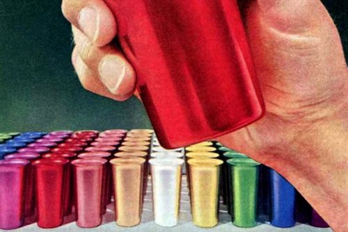 See some iconic retro Colorama aluminum tumblers vintage drinkware from the '50s '60s