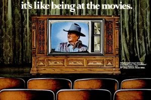 See what big screen TV used to mean in the 20th century - John Wayne on TV (1969)