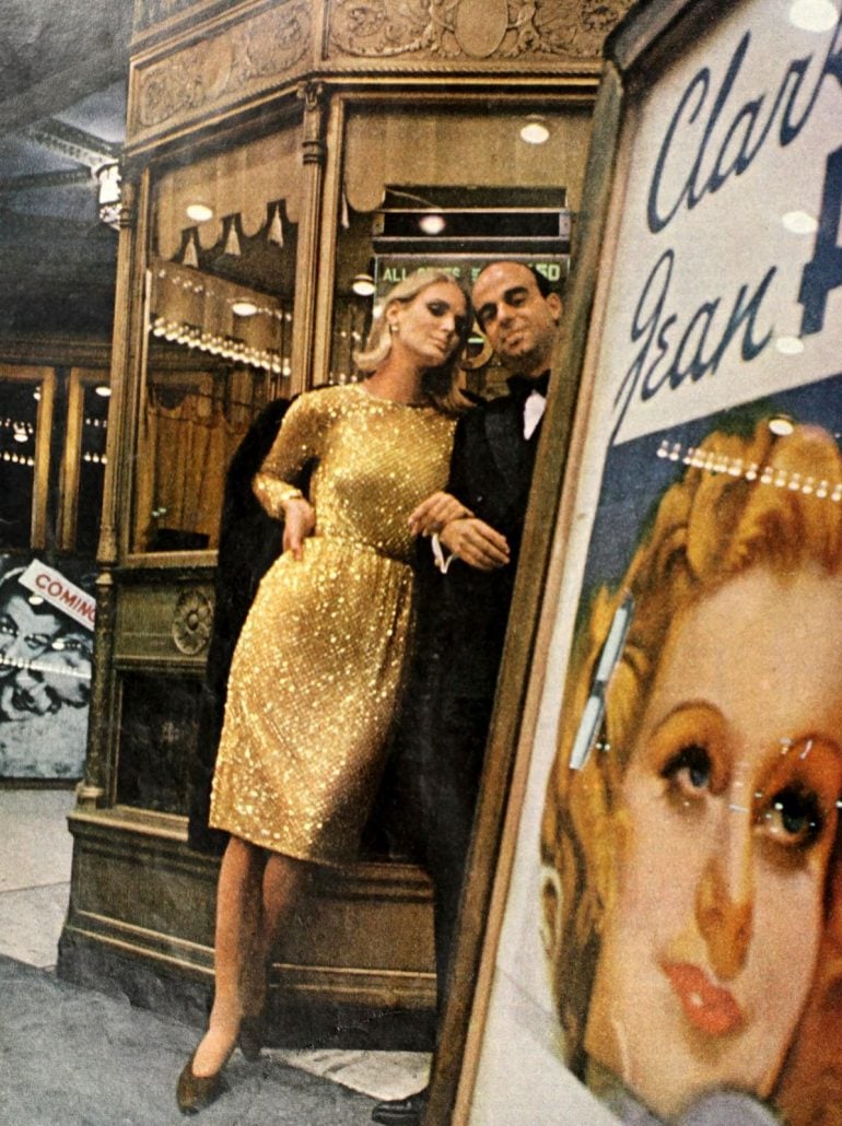 Vintage Sequined Evening Dress - S