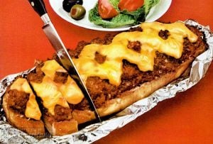 Sep 19, 1960 Meatloaf dinner on bread - food-001