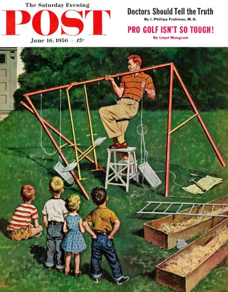 Check out these 36 vintage metal swing sets that offered backyard fun