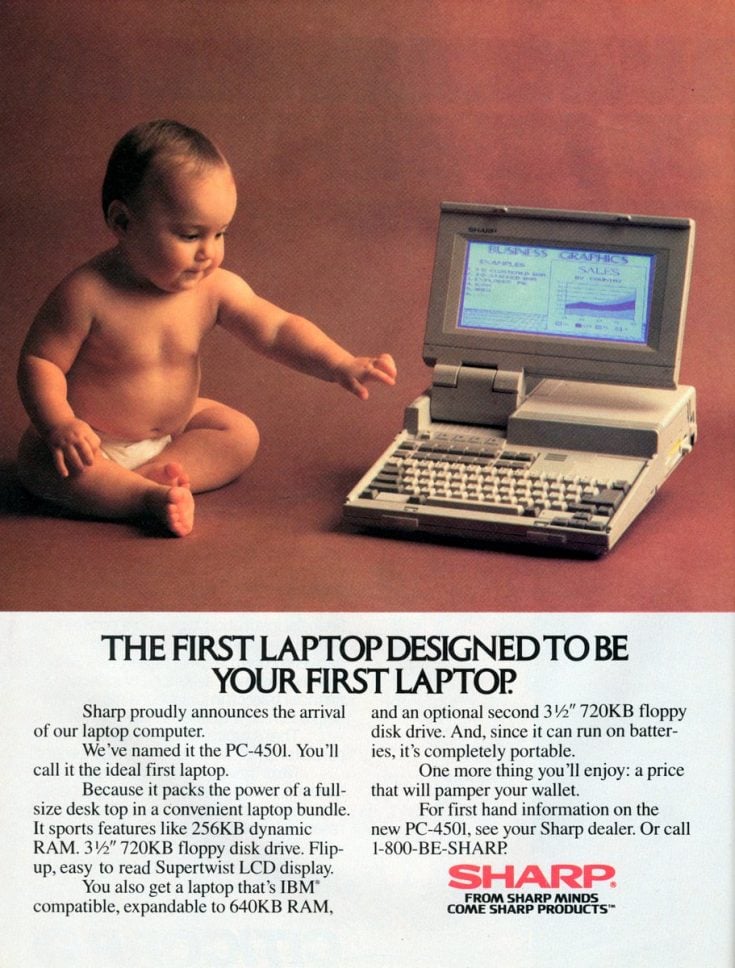 See some of the first laptop computers Clunky, slow & expensive tech