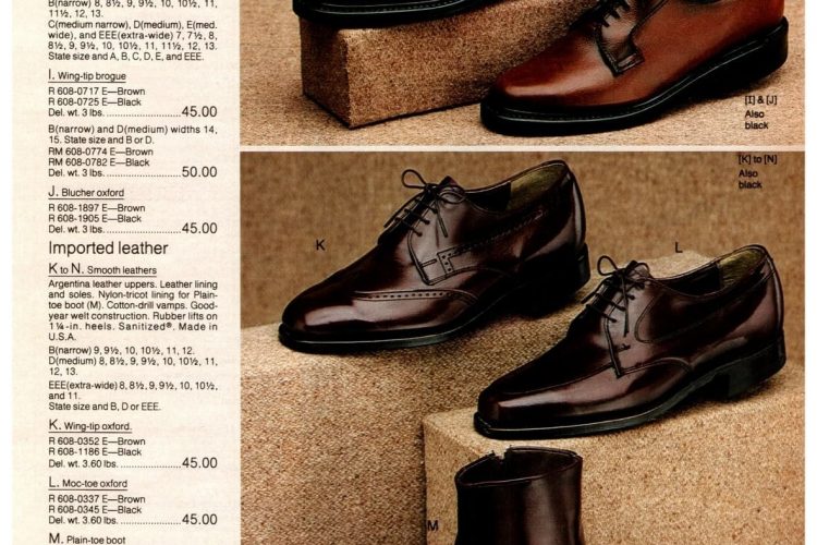 Shoes for men from the 1983 JC Penney catalog Click Americana