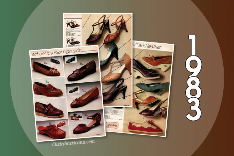 Trendy \u002780s women\u0027s shoes from the 1983 JC Penney catalog