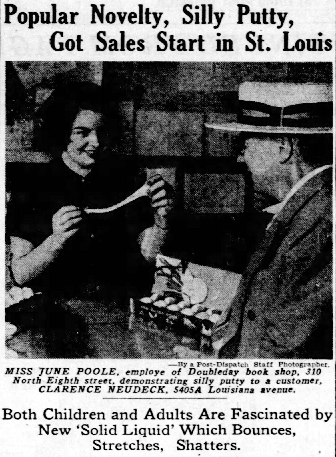 Silly Putty in 1950 via ClickAmericana com