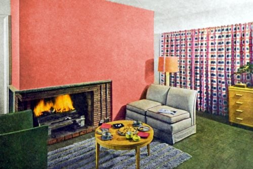 Simple living room style 1950s modern color scheme