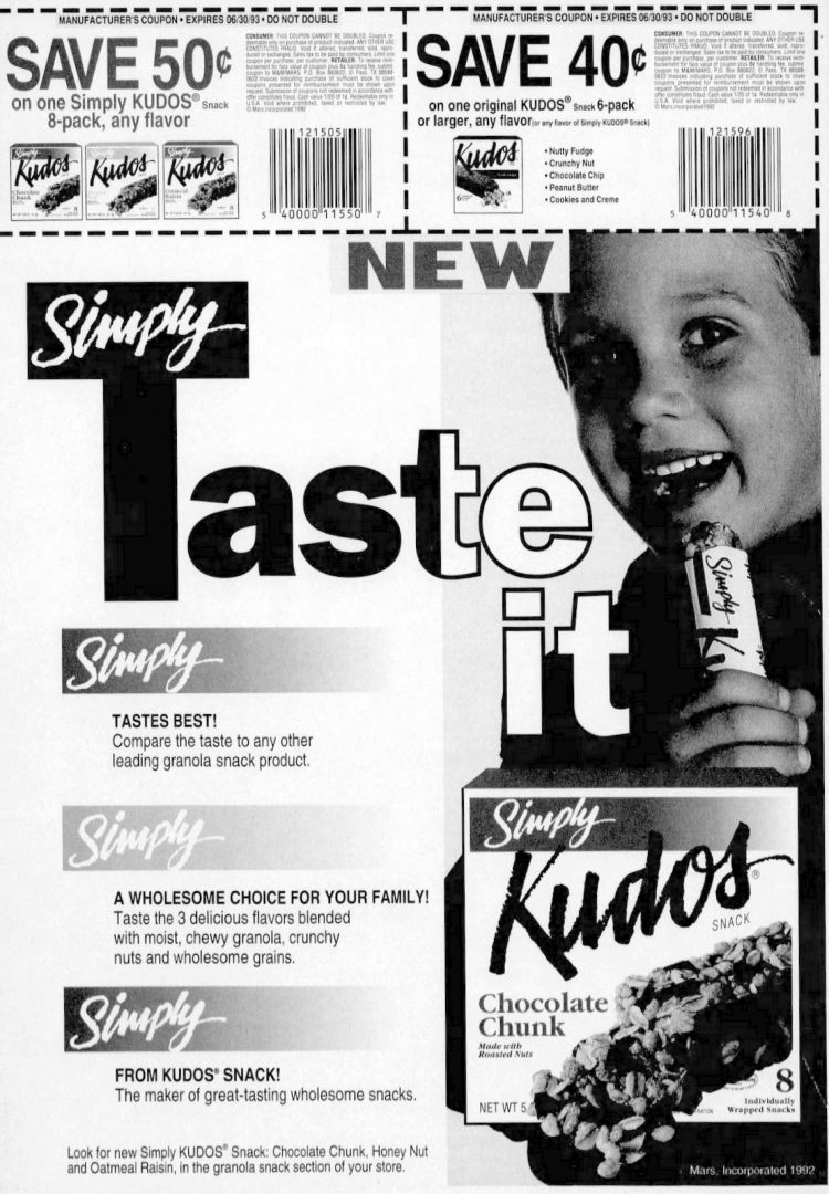 Kudos granola bars Whatever happened to this popular kids' snacks from