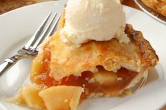 Slice of apple pie - Johnny Appleseed Pie with maple syrup