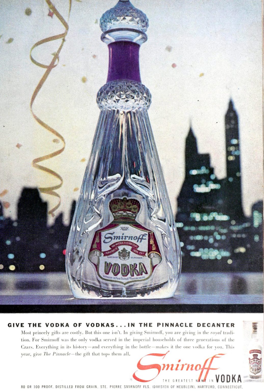 Fancy gift decanters filled with alcohol were the goto Christmas gifts