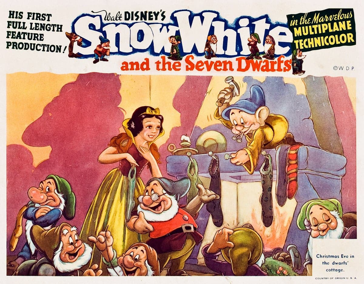 Disney's movie 'Snow White and the Seven Dwarfs' dazzled audiences for decades 10 Snow White and the Seven Dwarfs lobby poster from 1938