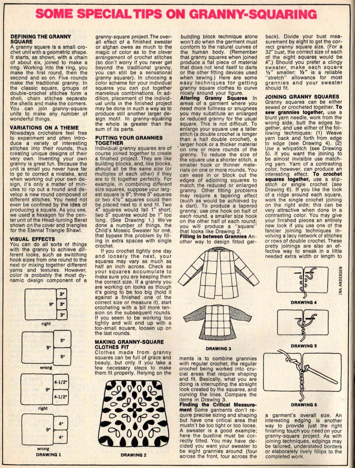 Some special tips on granny squaring