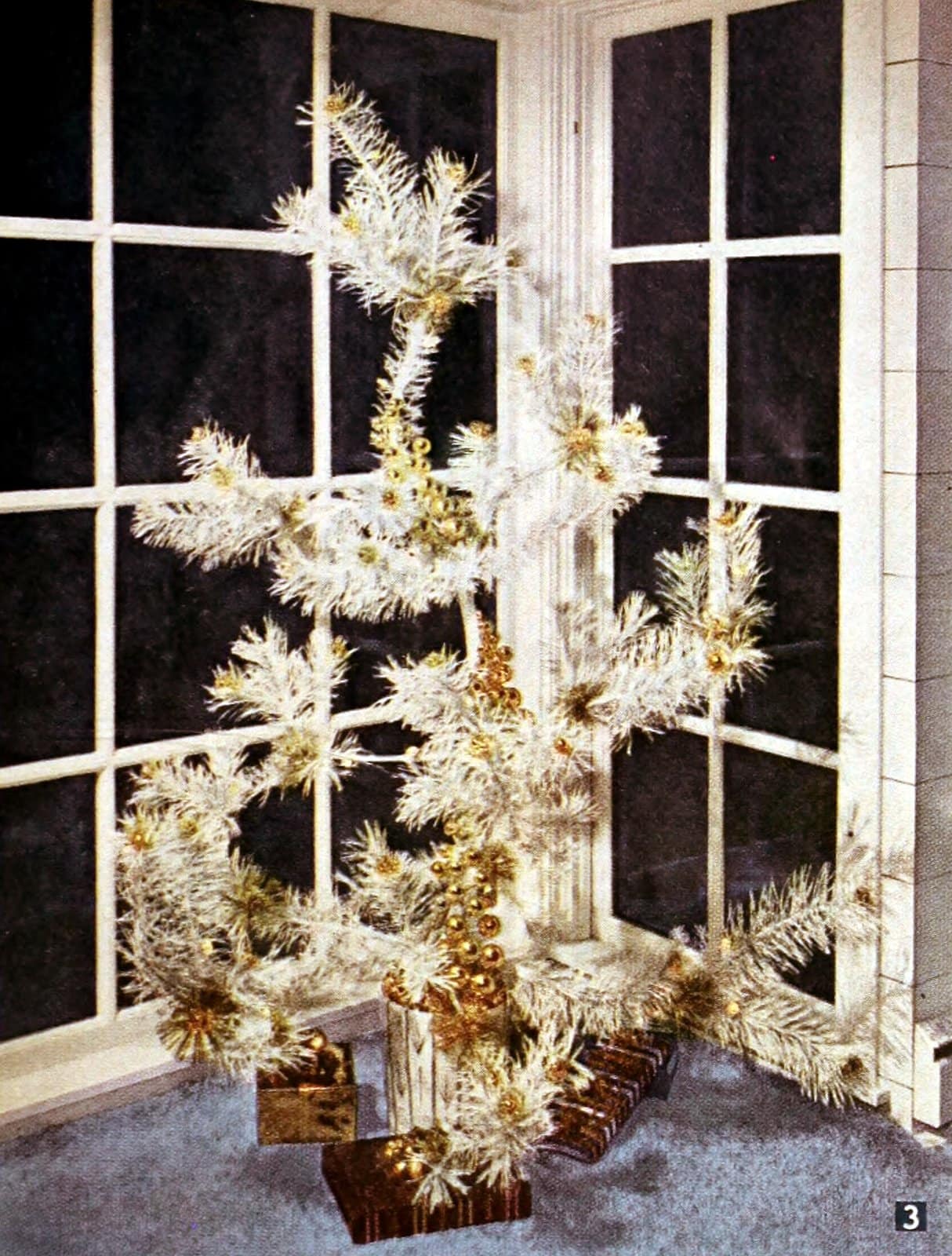 Sparce and artistic retro 50s Christmas tree