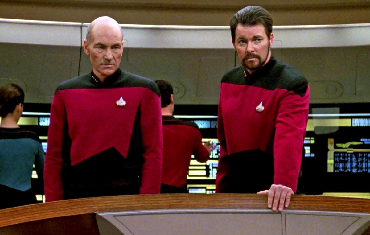 Star Trek: The Next Generation was the surprisingly popular hit that made Picard a household name (1987) 7 Star Trek The Next Generation - Stewart and Frakes