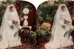 Stereograph - Bride on her wedding day