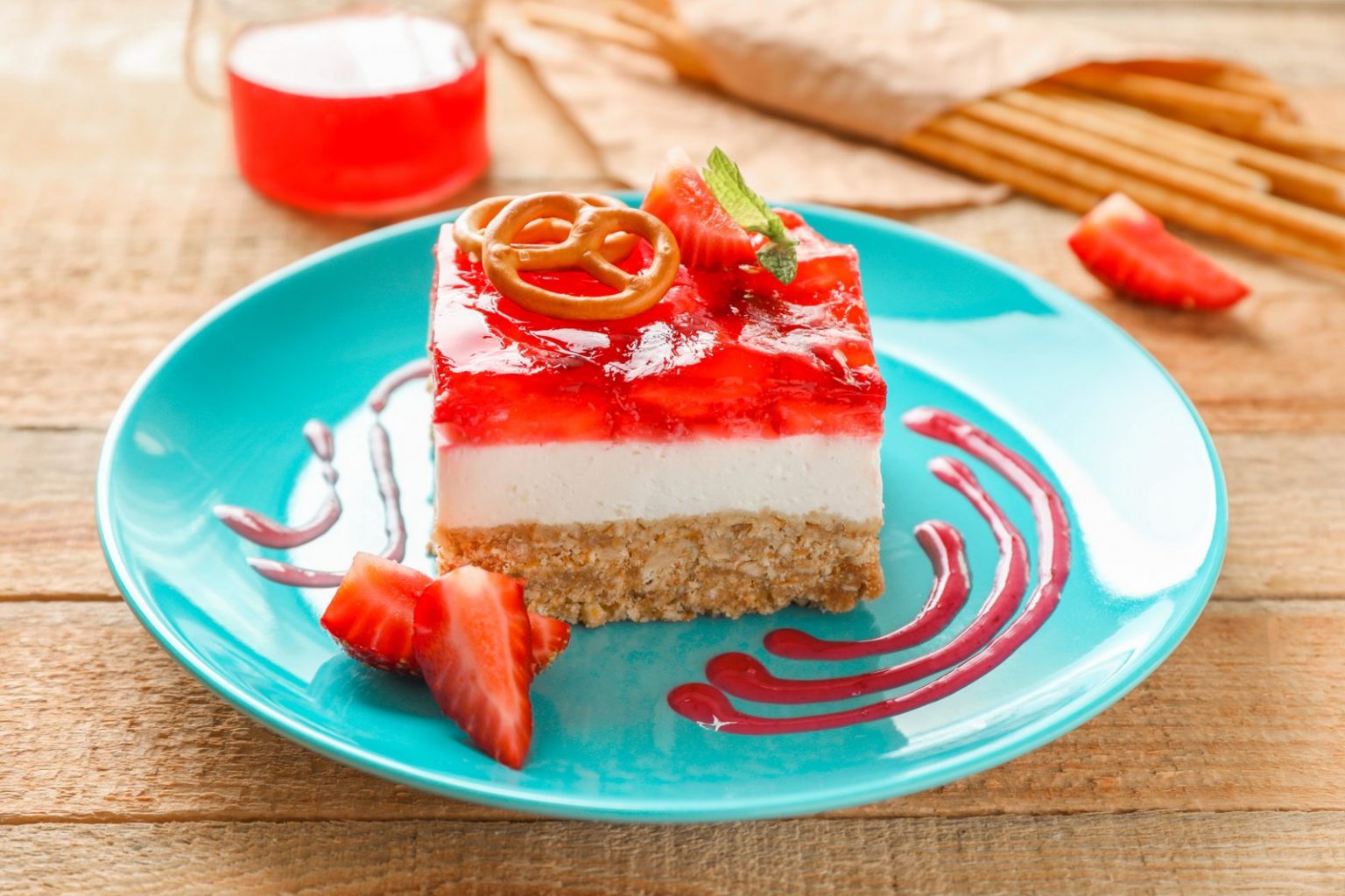 Strawberry pretzel salad This famous jello recipe from the 70s has