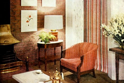 Styles and textures combined chic 1950s living room