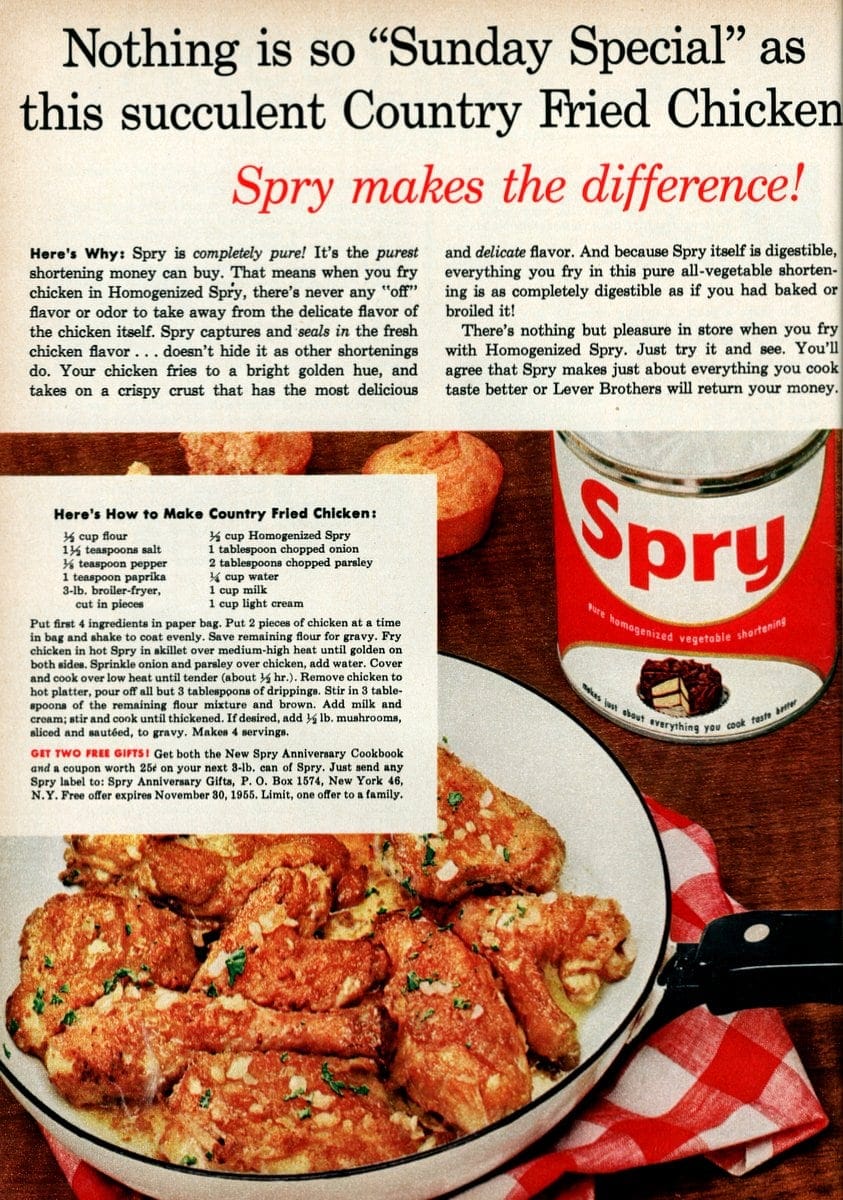 Sunday special Country fried chicken (1956)