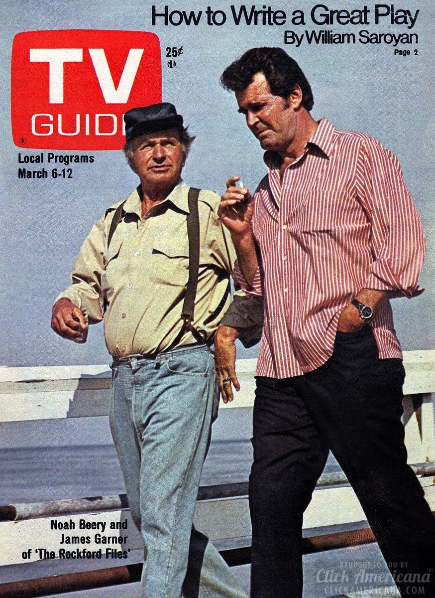 TV Guide cover 1976 - Noah Beery and James Garner - The Rockford Files