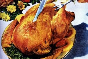 Thanksgiving dinner from the 1950s