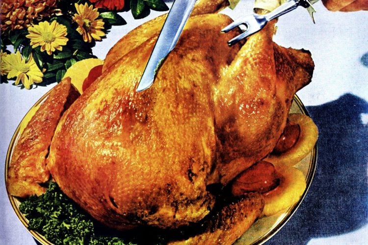 Thanksgiving dinner from the 1950s