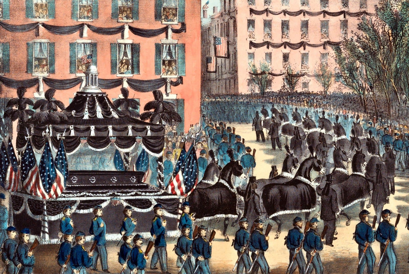 The Funeral of President Lincoln, New York, April 25th, 1865, Passing Union Square