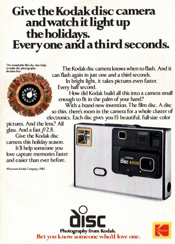 The Kodak Disc camera debuted in 1982, but couldn't live up to its