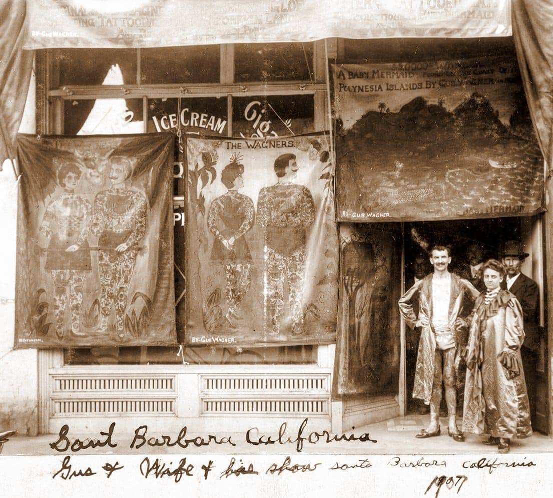 The Wagners - Tattooed couple in Santa Barbara 1907