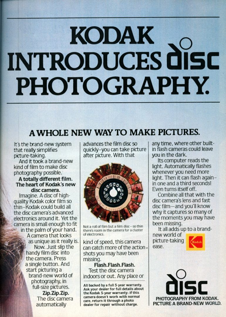 The Kodak Disc camera debuted in 1982, but couldn't live up to its