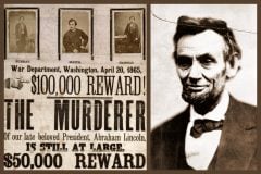 The wanted poster with a 100000 reward for catching President Lincolns killer (1865)