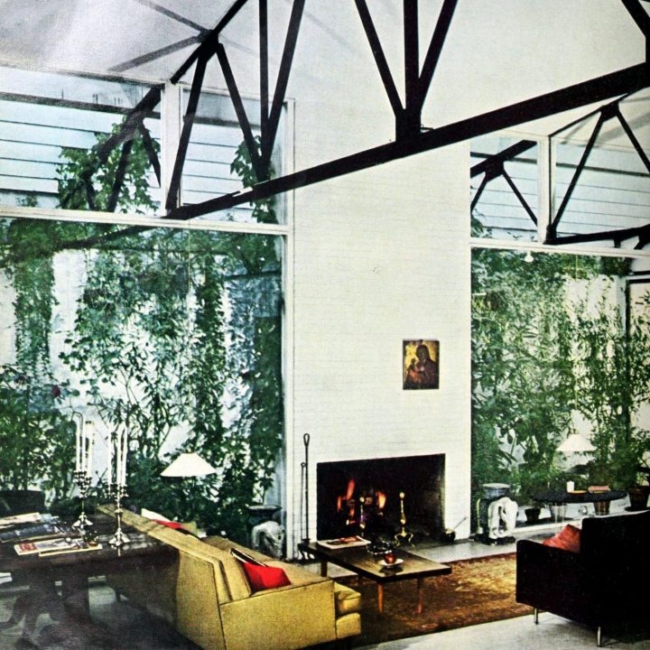 This fresh and airy living room used to be a dark garage