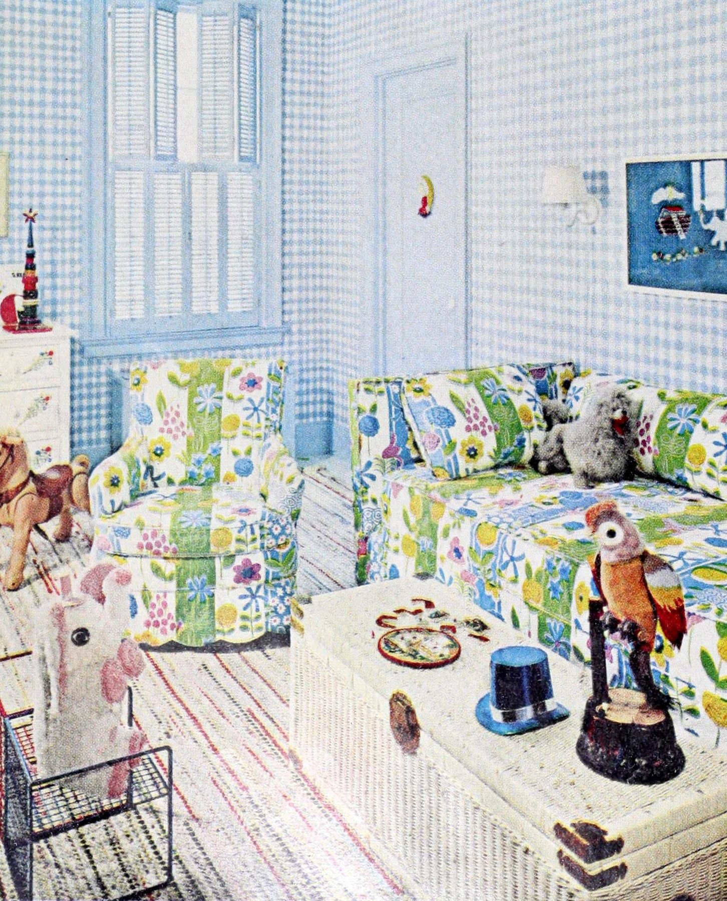 This welcoming playroom-nursery is both colorful and soothing