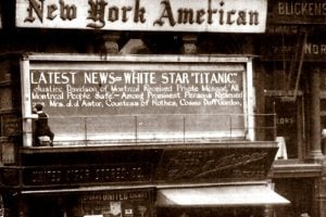 Titanic news from the New York American newspaper -1913