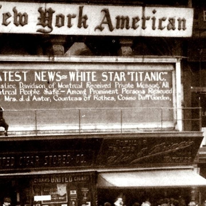 Titanic news from the New York American newspaper -1913