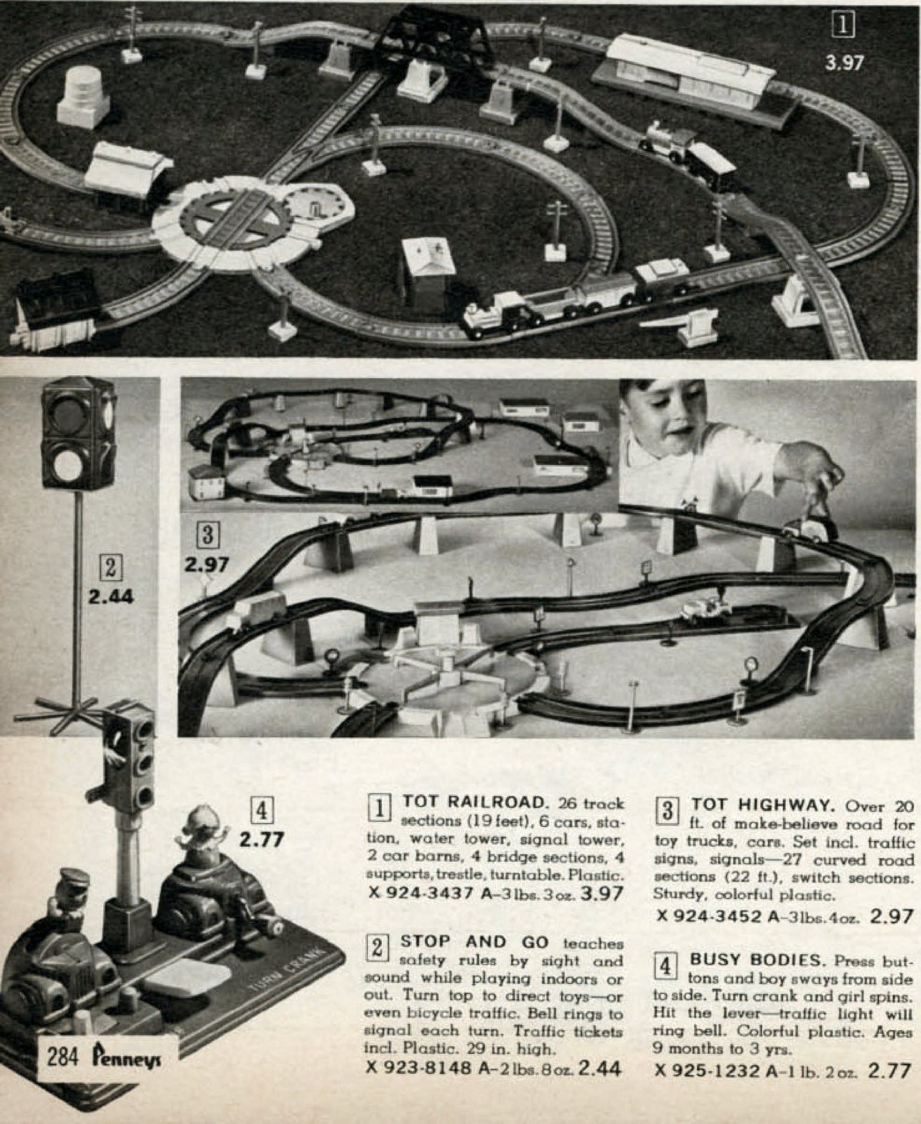 Tot railroad and highway - raceway tracks (1967) via ClickAmericana com