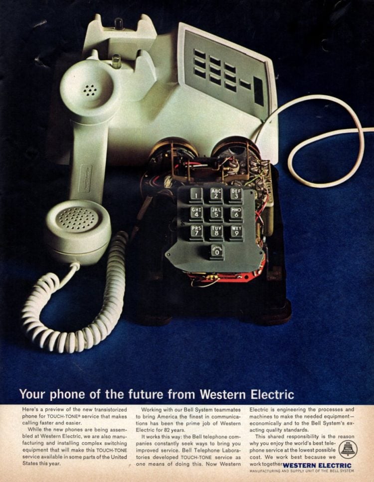 See vintage touchtone phones with oldfashioned push buttons Click