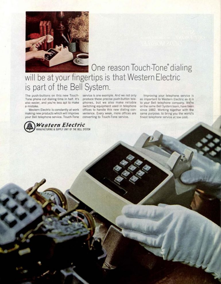 See vintage touchtone phones with oldfashioned push buttons Click