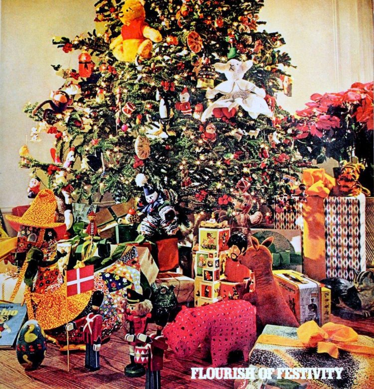 Christmas Trees In The 70s See 55 Fun Flashy Whimsical Trends We Toyland Show Of Christmas Colors And Merry Spirit 1974 750x780