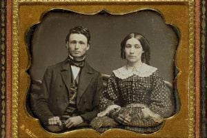 Unidentified husband and wife - Portrait c1855