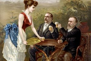 Victorian gentlemen drinking beer in Washington DC 1888