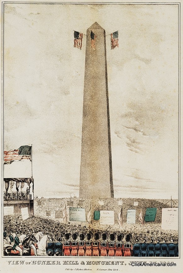 View of Bunker Hill & monument (1843) Click Americana
