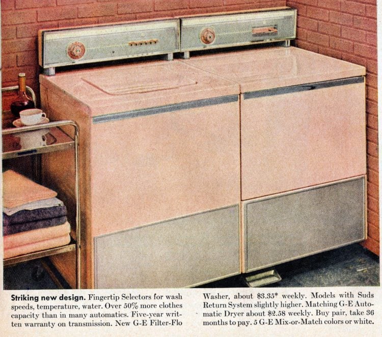 See pastel pink washers & dryers from the 50s & 60s Click Americana