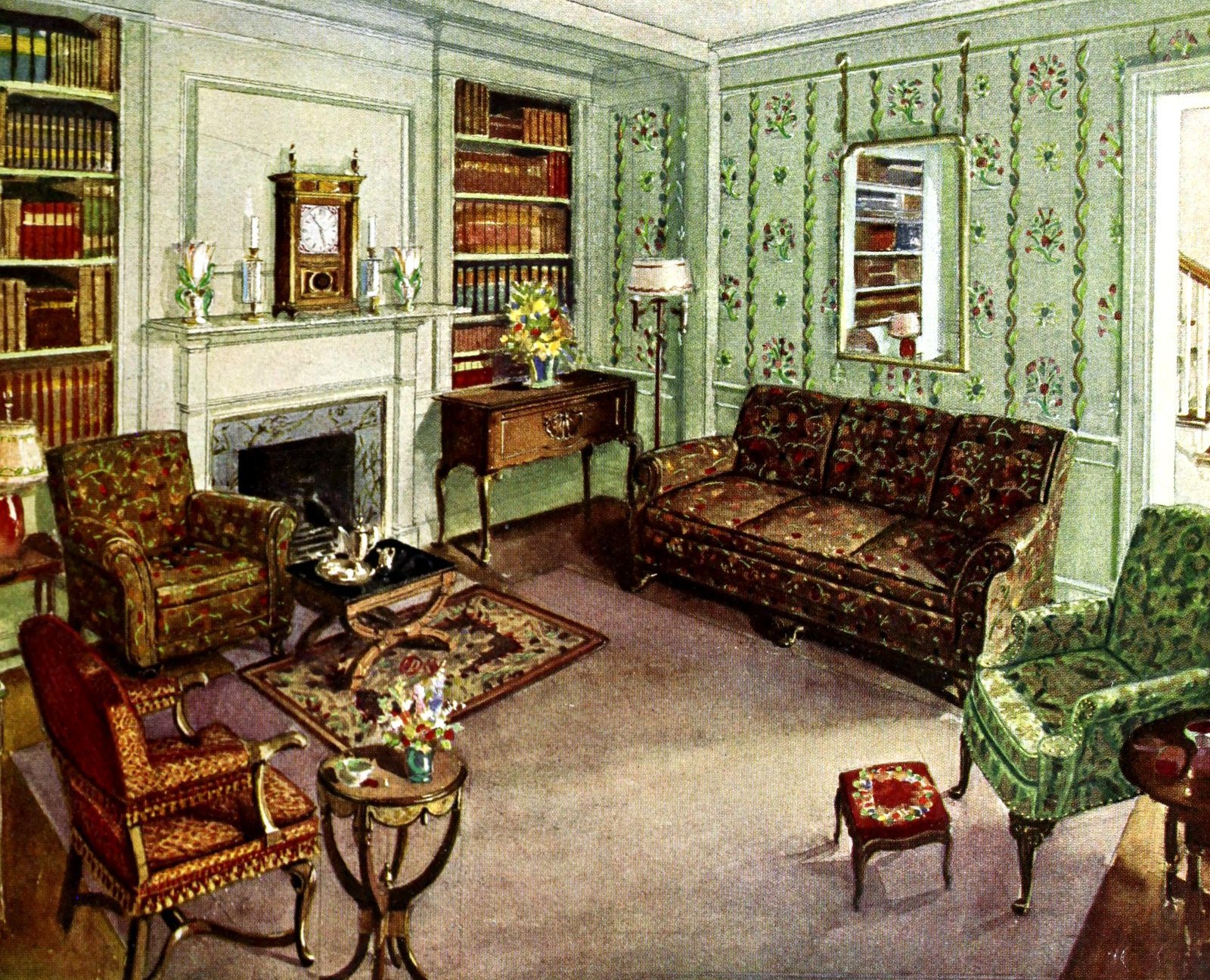 1920s home decor: See beautiful vintage American decorating trends from 100 years ago 9 Vintage 1920s home decorating - 1929 styles (12) via ClickAmericana com