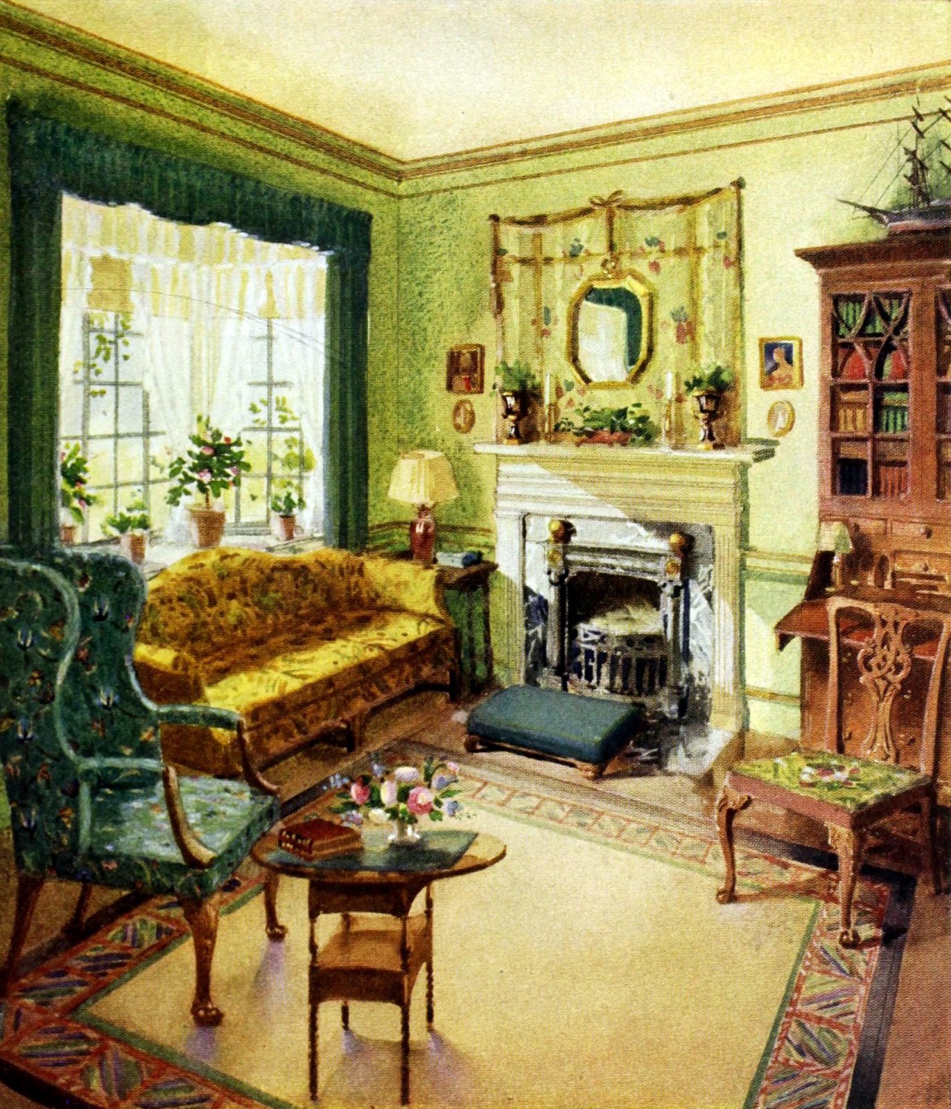 1920s home decor: See beautiful vintage American decorating trends from 100 years ago 7 Vintage 1920s home decorating - 1929 styles (3) via ClickAmericana com