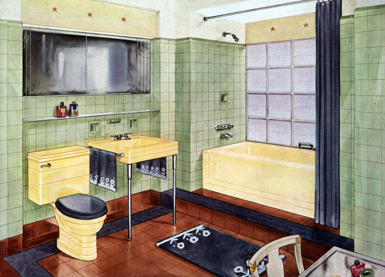 Vintage 1940s Douglas bathroom decor via ClickAmericaan com (1)