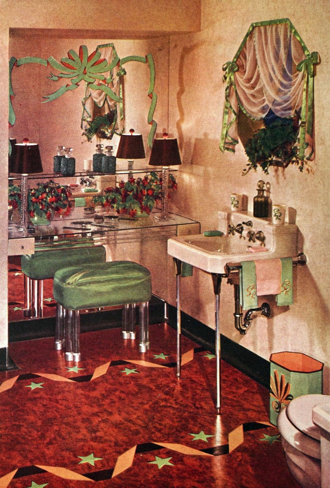 Vintage 1941 Armstrong bathroom decor via ClickAmericaan com (1)