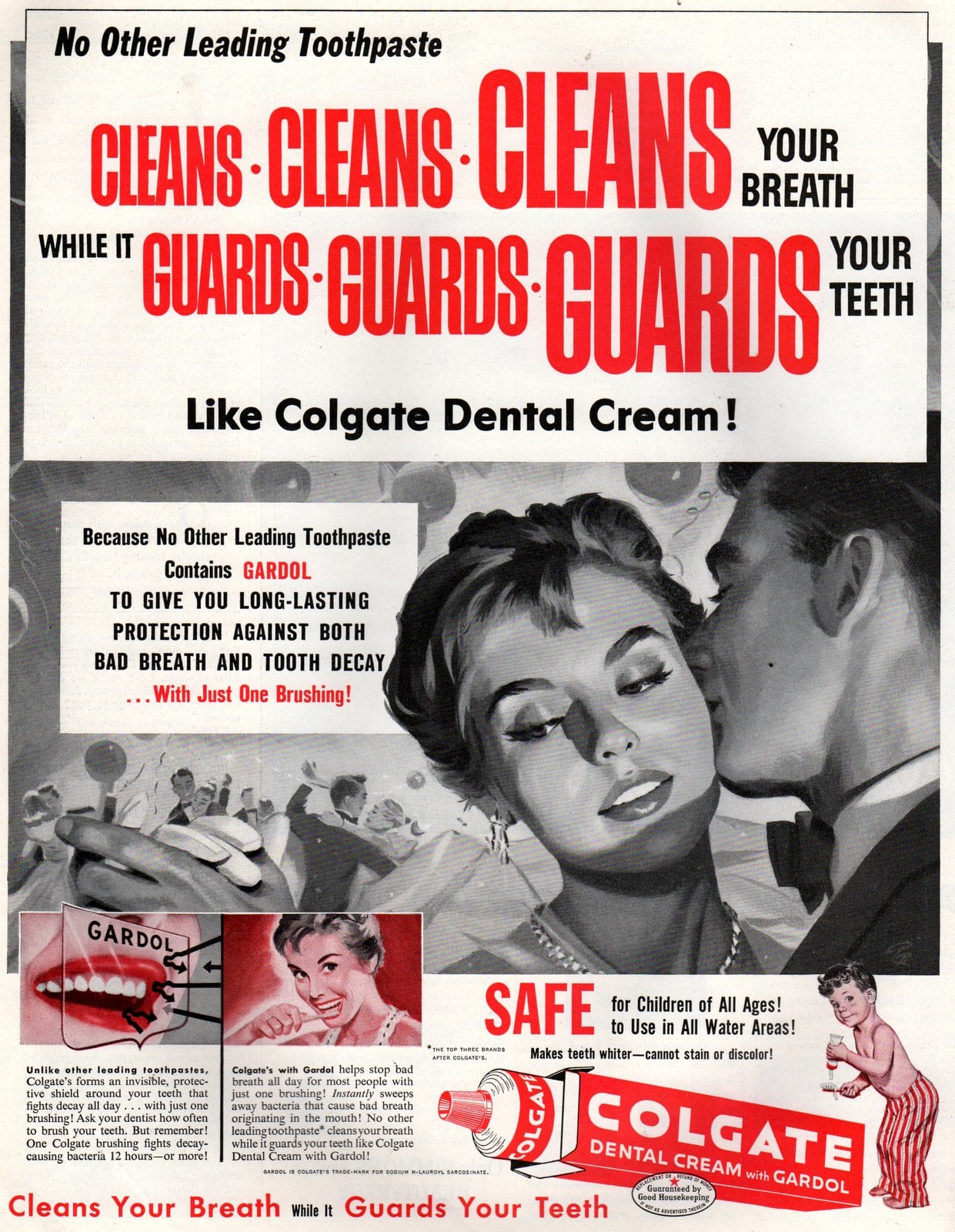 Vintage 1950s Colgate toothpaste dental cream (1957) via ClickAmericana com